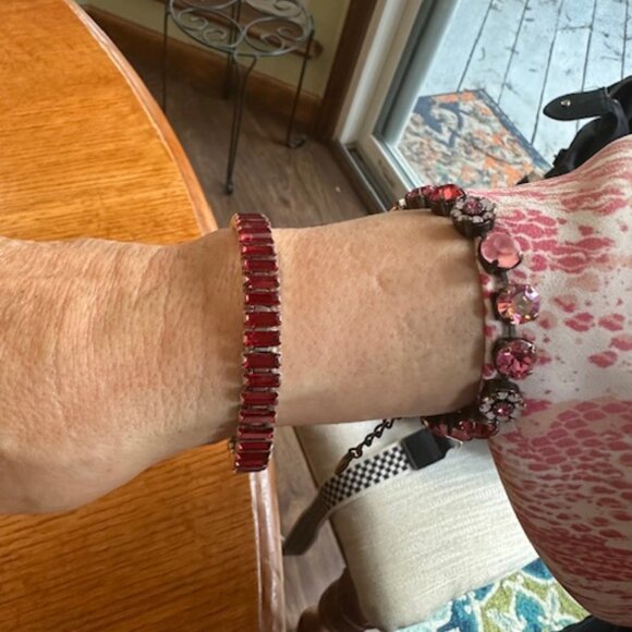 Crystal Tennis Red Fashion Bracelets for sale | eBay Swarovski Touchstone Crystal Luxe Tennis Bracelet Crystal in Red